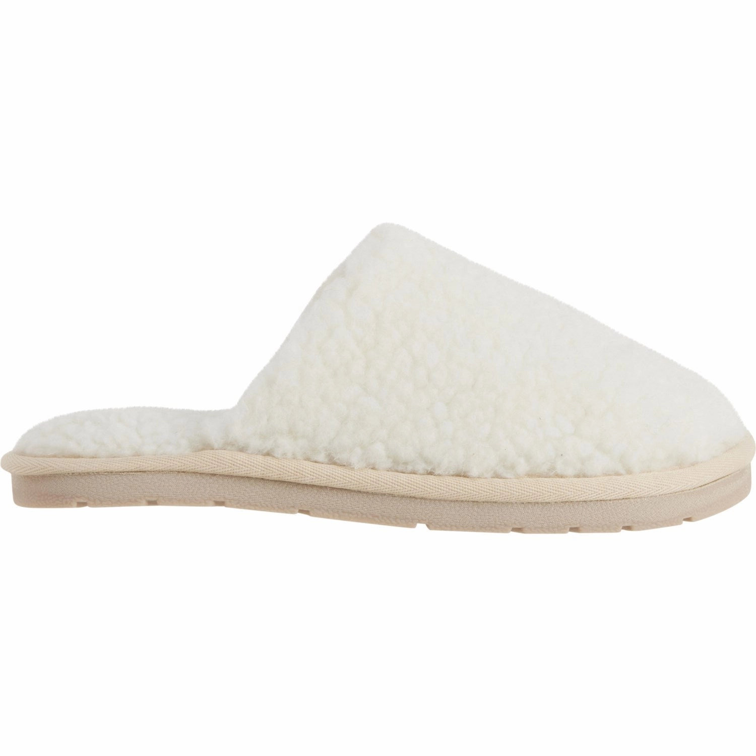 Clear Slippers RJ FUZZIES Women's Curly Wool Cozy Scuff Slide-On Slippers