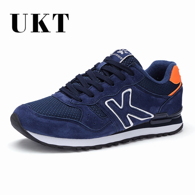UKT Light Men Running Shoes Spring Autumn Artificial Genuine Leather Breathable Sport Shoes Cushioning Lace Up Man Sneakers Size Running Shoes