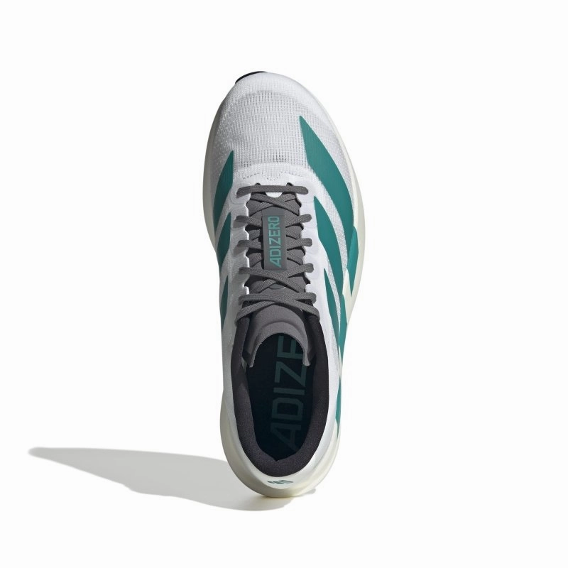 Running Shoes With Highest Heel Drop adidas Men's Adizero EVO SL - Cloud White/Pure Teal/Grey Four