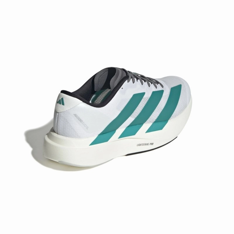 adidas Men's Adizero EVO SL - Cloud White/Pure Teal/Grey Four Best 5k Running Shoes
