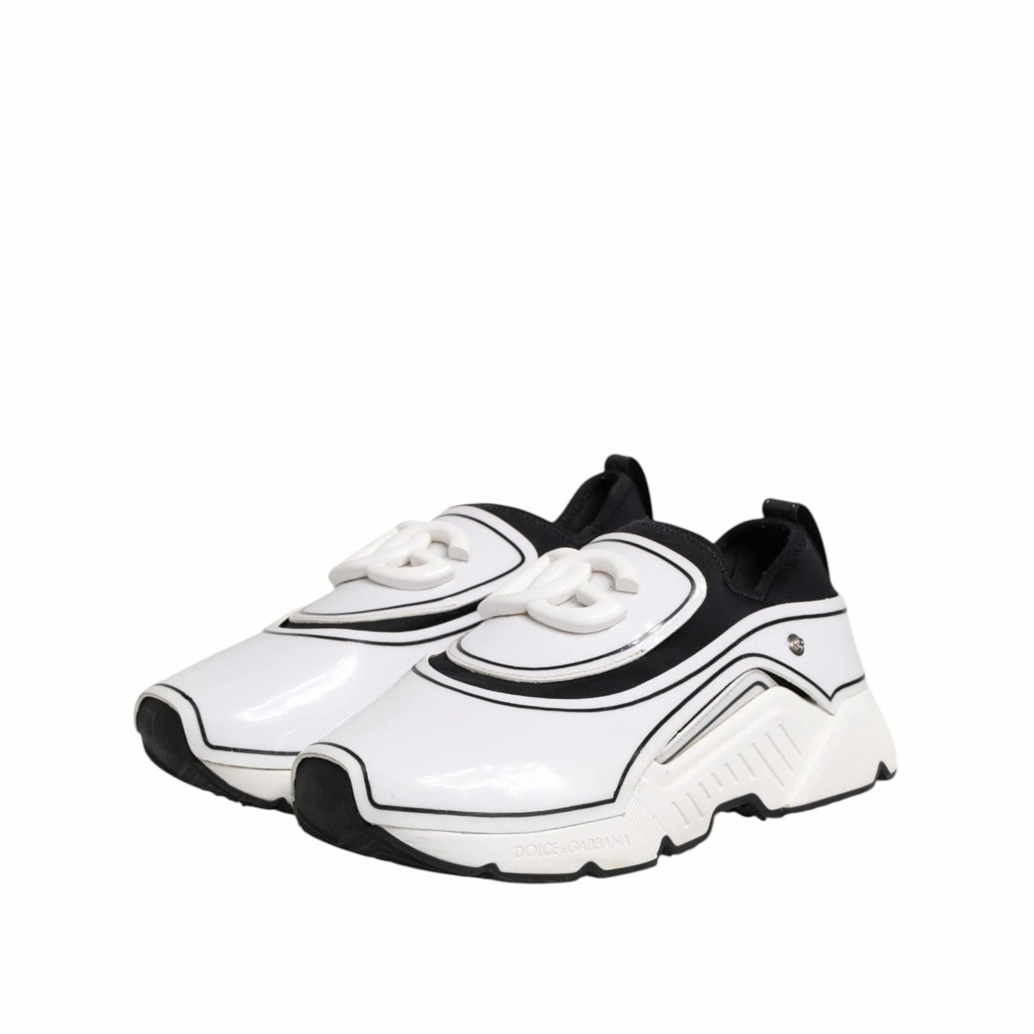 Trump Assination Sneakers Dolce & Gabbana White Black Logo Plaque Daymaster Men Sneakers Shoes