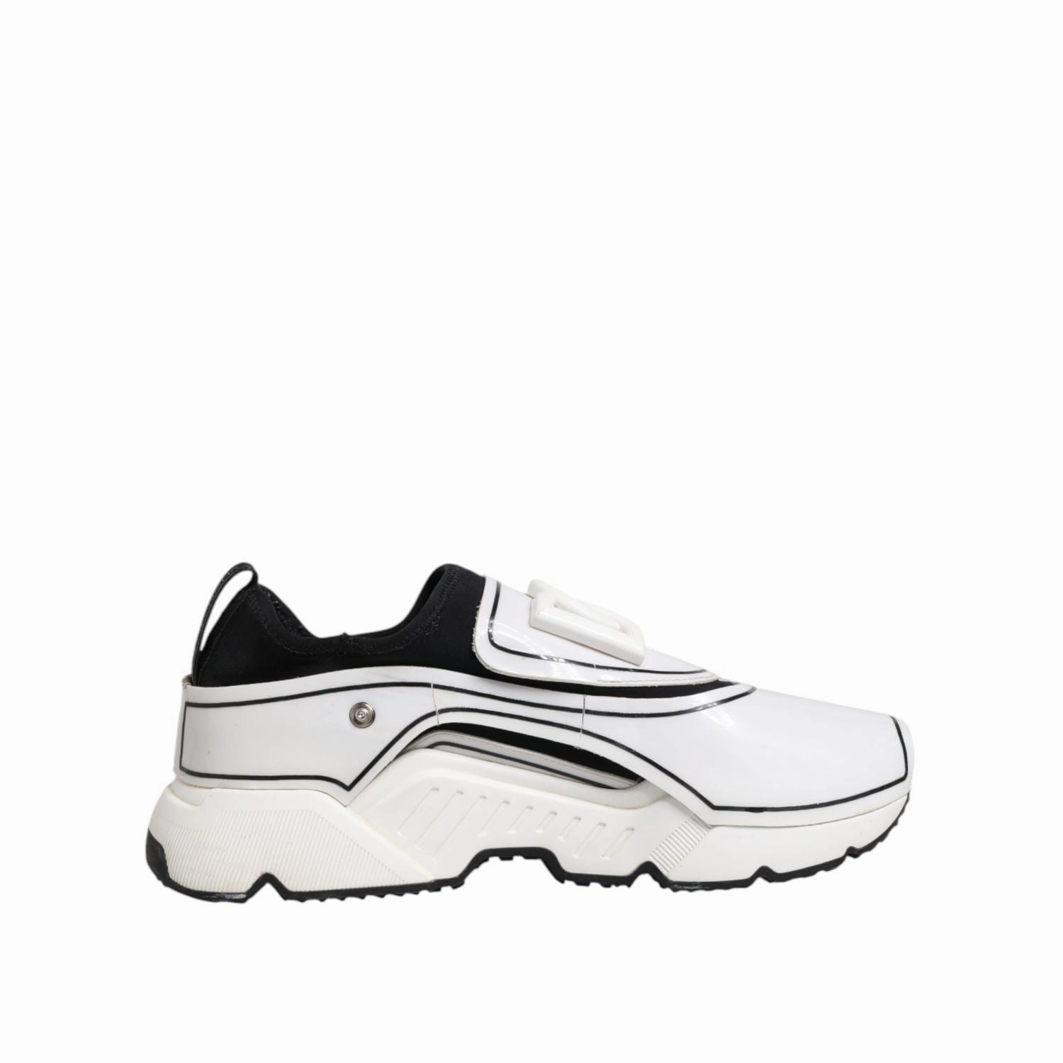 Dolce & Gabbana White Black Logo Plaque Daymaster Men Sneakers Shoes Bling Bling Sneakers