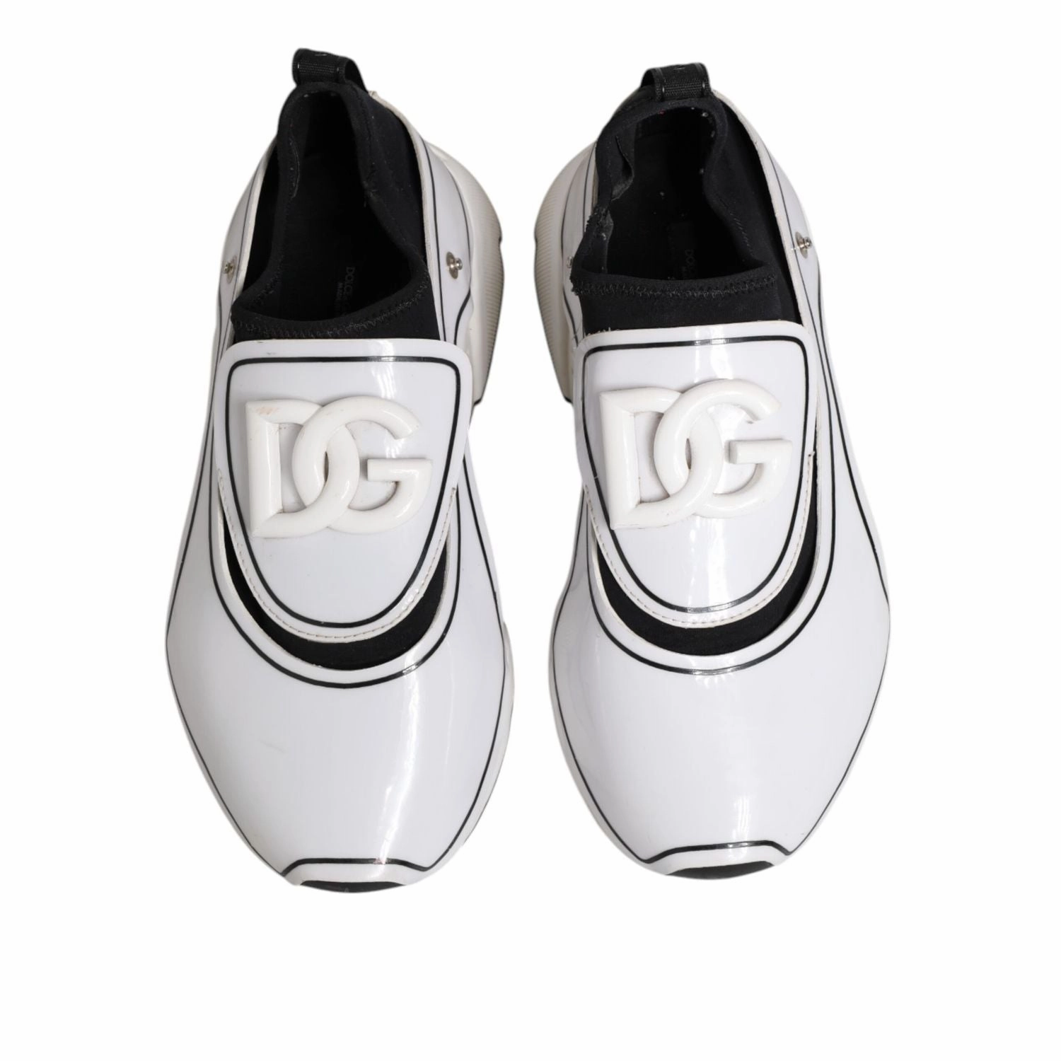 Dolce & Gabbana White Black Logo Plaque Daymaster Men Sneakers Shoes Size Basketball Sneakers