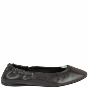 Flat Square Toe Shoes Saint Laurent Ballerina Flats in Harris Eagle Brown