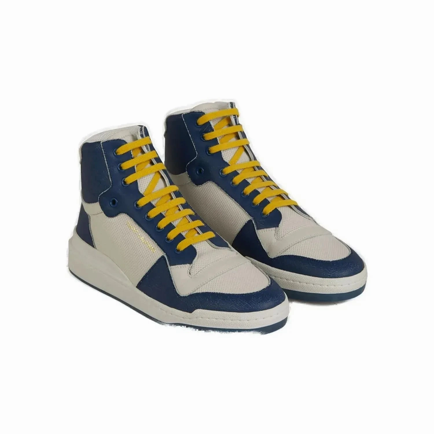 Saint Laurent Elevate Your Style with Mid-Top Blue Luxury Sneakers Evans Sneakers