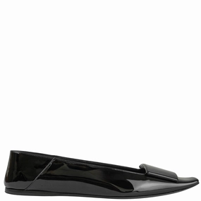 Saint Laurent Poppy Patent Leather Flats in Black Skateboard Shoes For Flat Feet