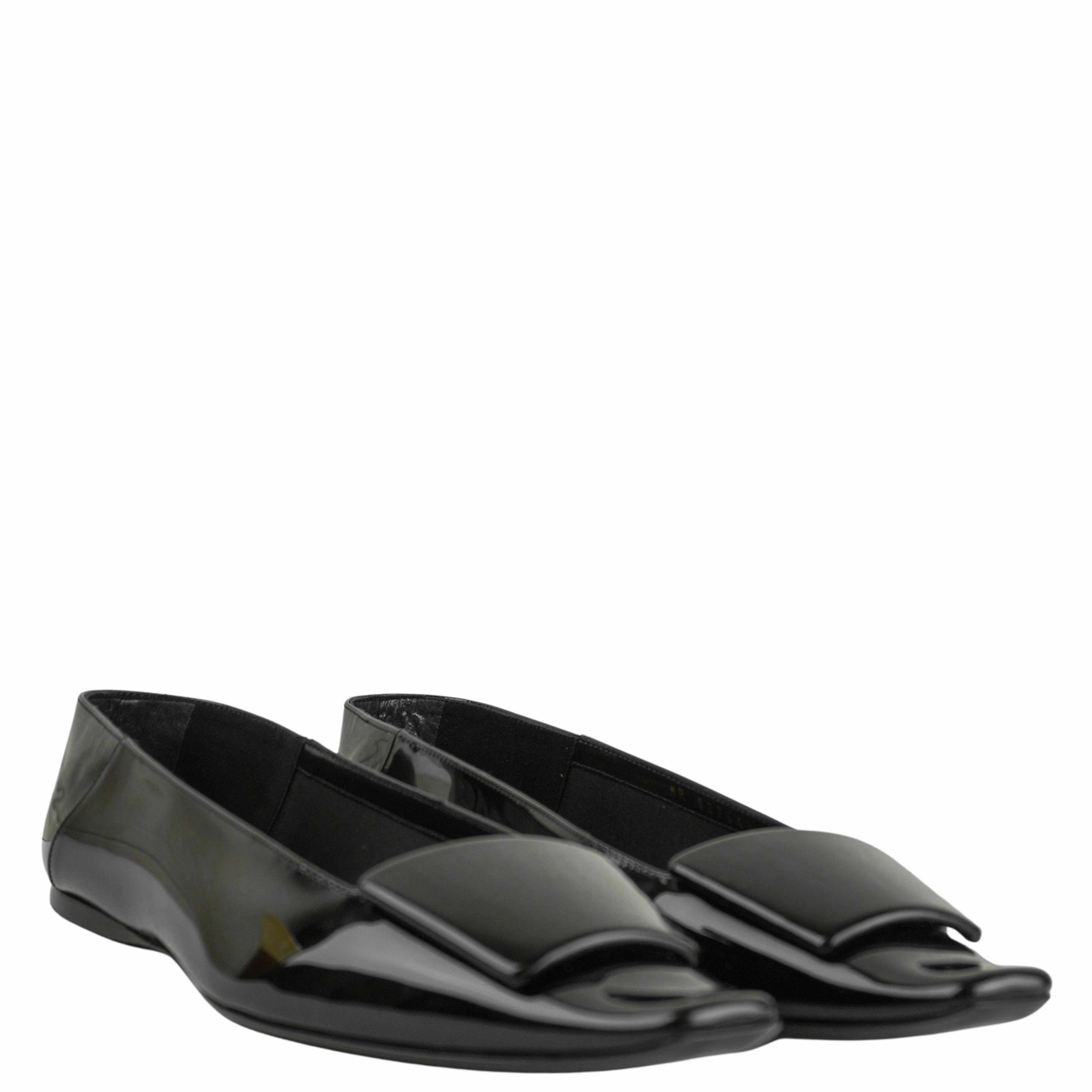 Comfortable Tennis Shoes Saint Laurent Poppy Patent Leather Flats in Black