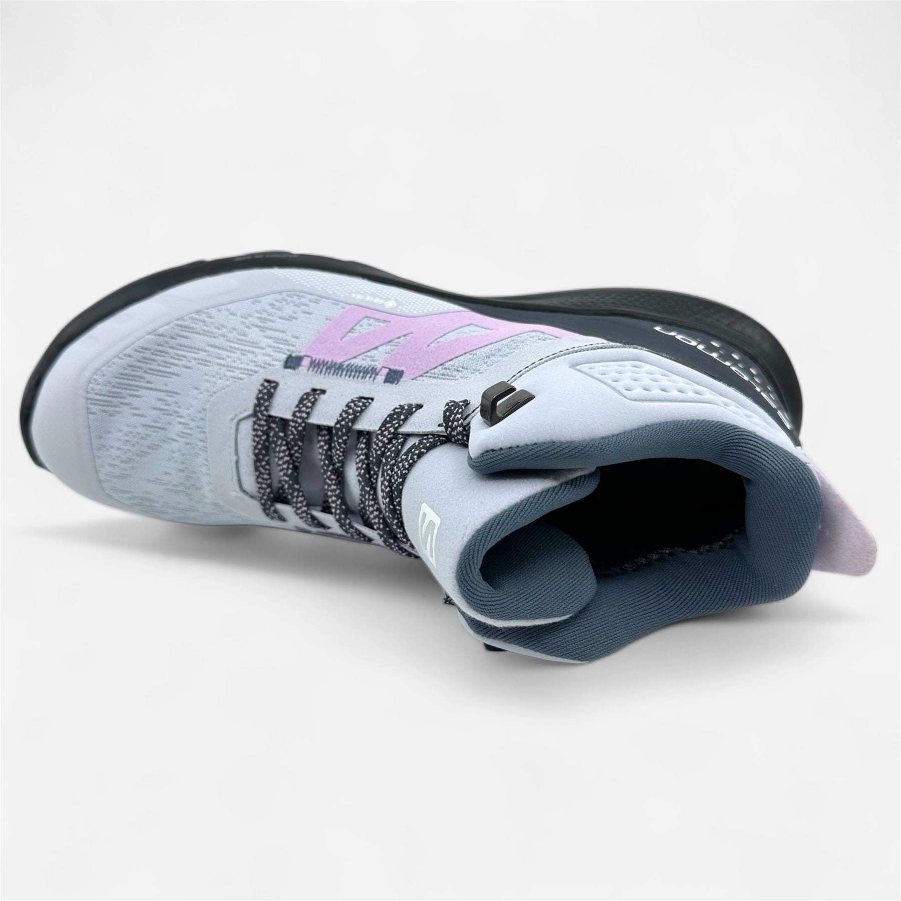 Hey Dude Running Shoes Salomon OUTpulse Mid GTX Arctic Ice India Ink Orchid Womens Size 7 Gore-Tex Sneaker