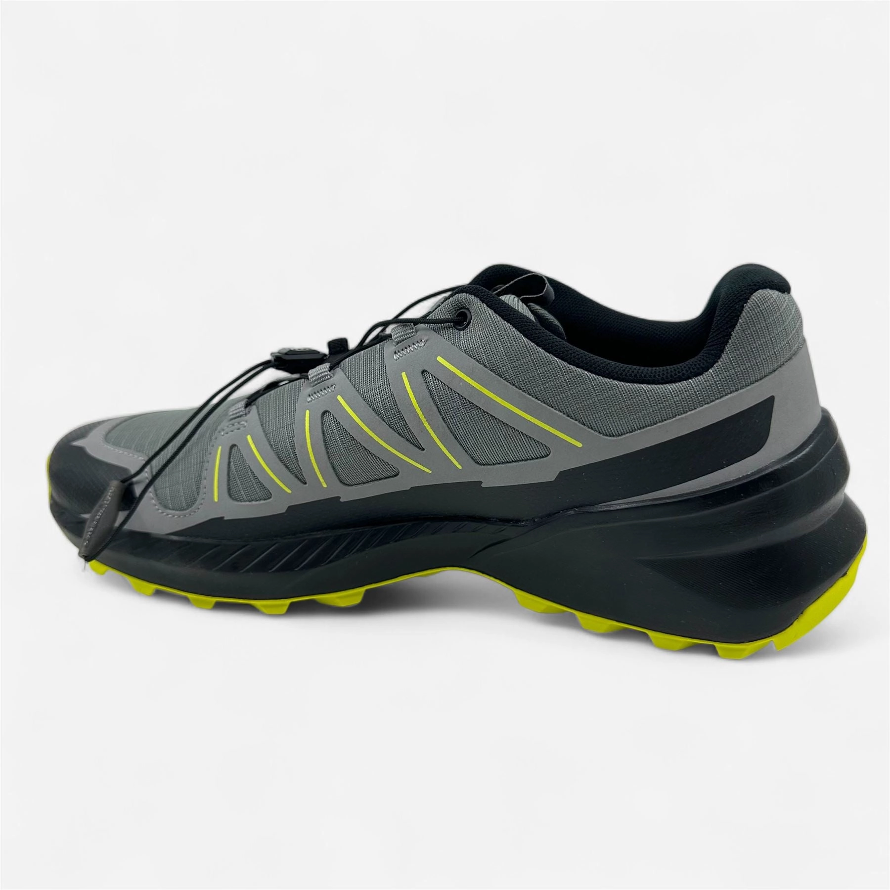 Salomon Speedcross Peak Quiet Shade Black Sulphur Spring Mens Athletic Sneaker Road Running Shoes