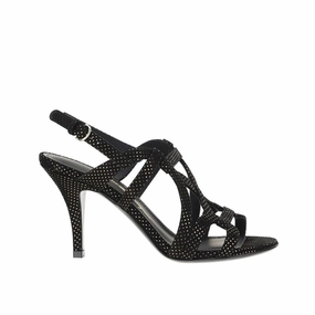 Block Heeled Sandals Salvatore Ferragamo Black Leather Stiletto Heel Sandals