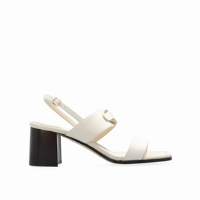 Salvatore Ferragamo White Calfskin Strap-On Sandals Sandals Resorts Cost