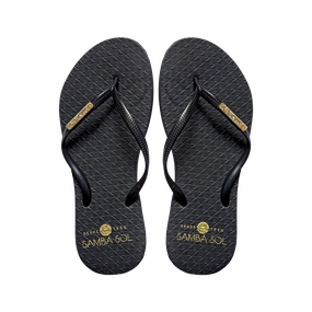 Samba Sol Women's Fashion Collection Flip Flops - Classic Black Louboutin Flip Flops