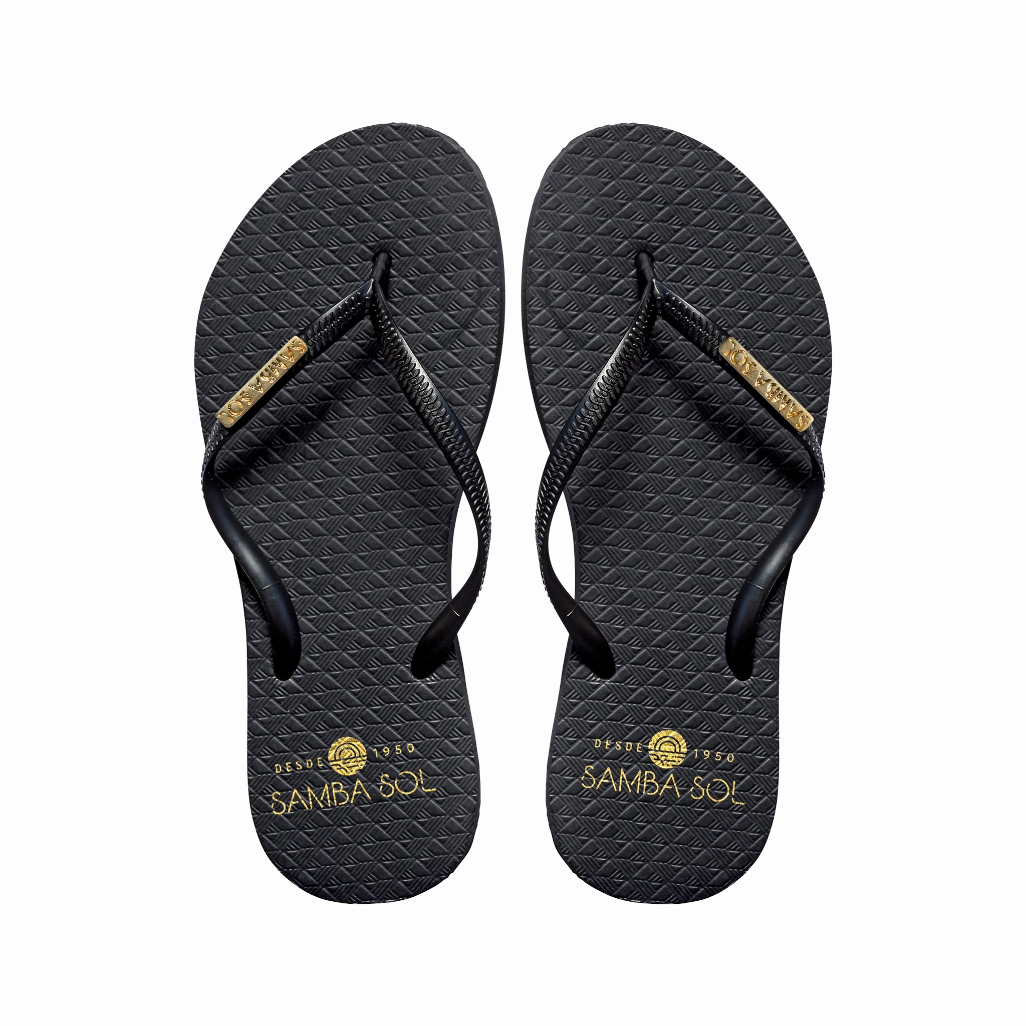 Samba Sol Women's Fashion Collection Flip Flops - Classic Black Flip Flops Customize