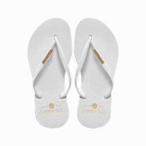 Rafia Flip Flops Samba Sol Women's Fashion Collection Flip Flops - Classic White