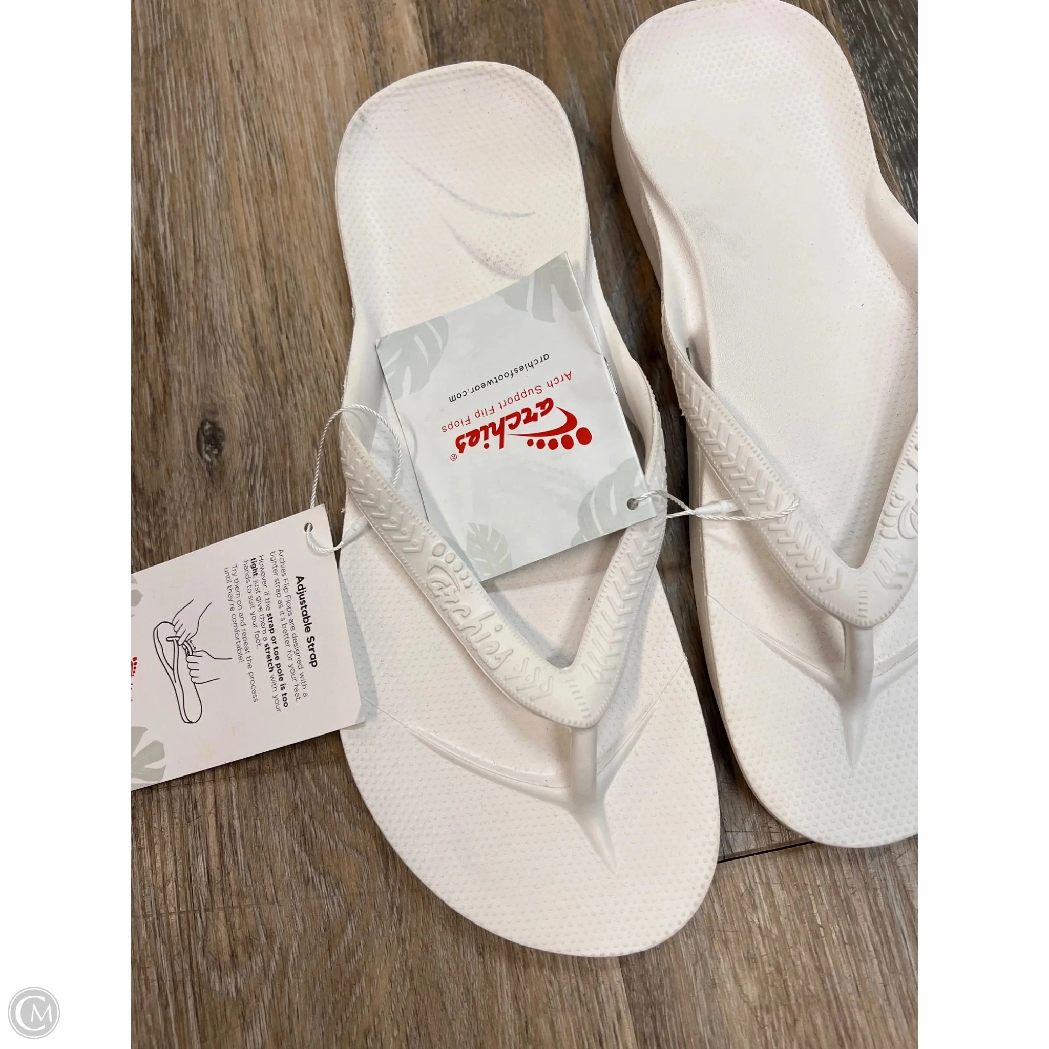 Sandals Flip Flops By Archies In White, Size: 10 Plastic Free Flip Flops
