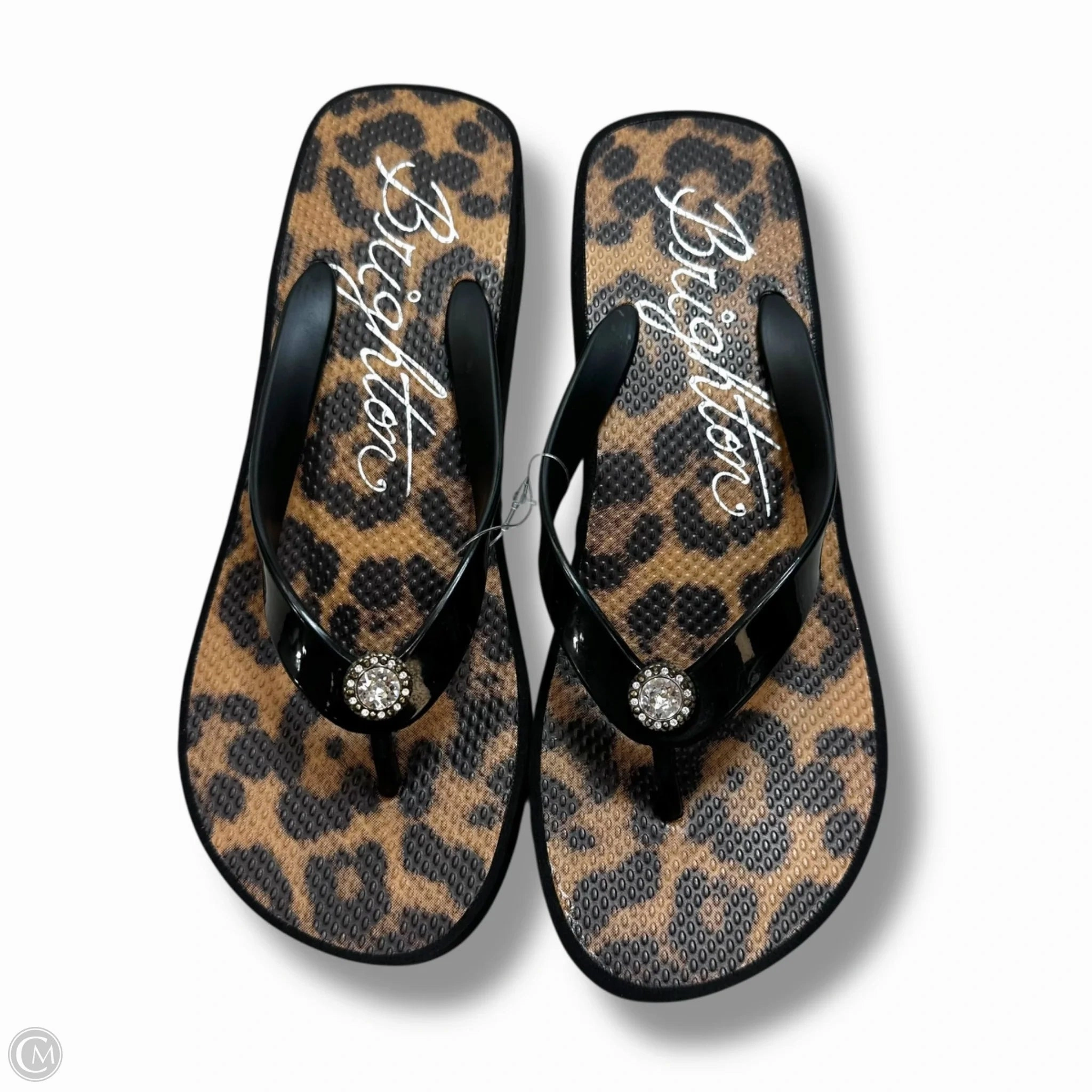 Sandals Flip Flops By Brighton In Animal Print, Size: 8 Flip Flops With Heel Strap