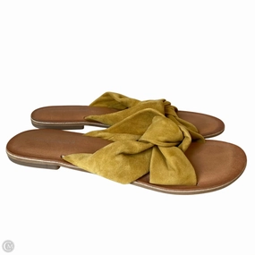 Wedding Flip Flops Sign Sandals Flip Flops By Jeffrey Campbell In Tan & Yellow, Size: 7