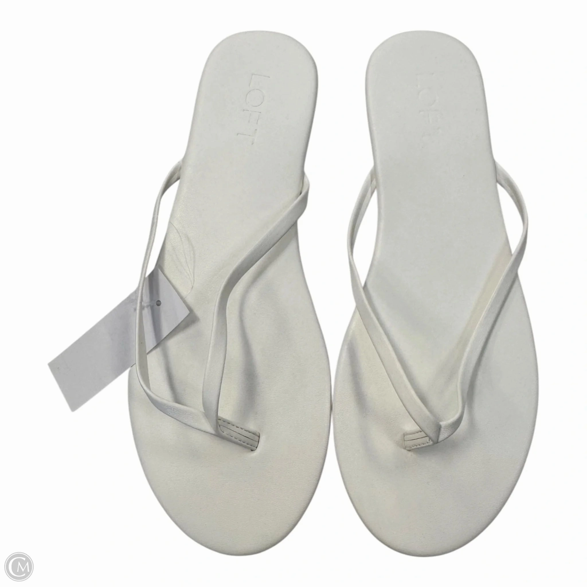 Sandals Flip Flops By Loft In White, Size: 9 Water Resistant Flip Flops