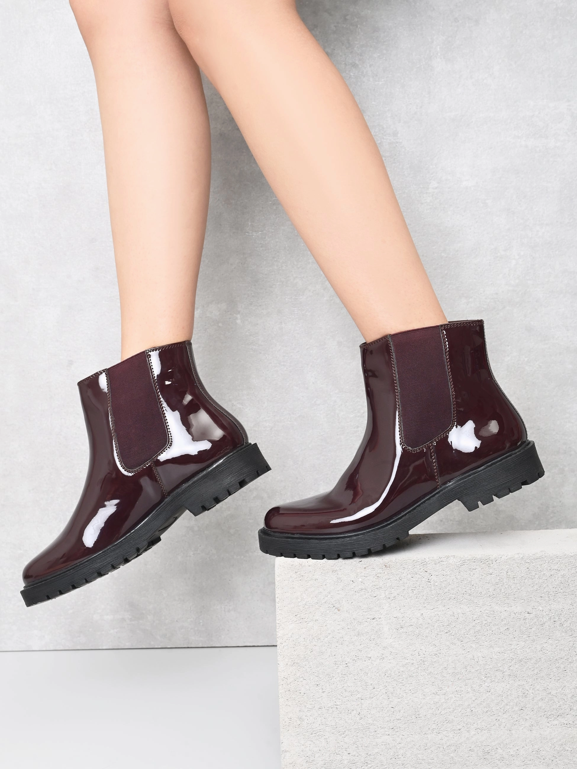 Green Casual Shoes Sandro Women Cherry Patent Boots