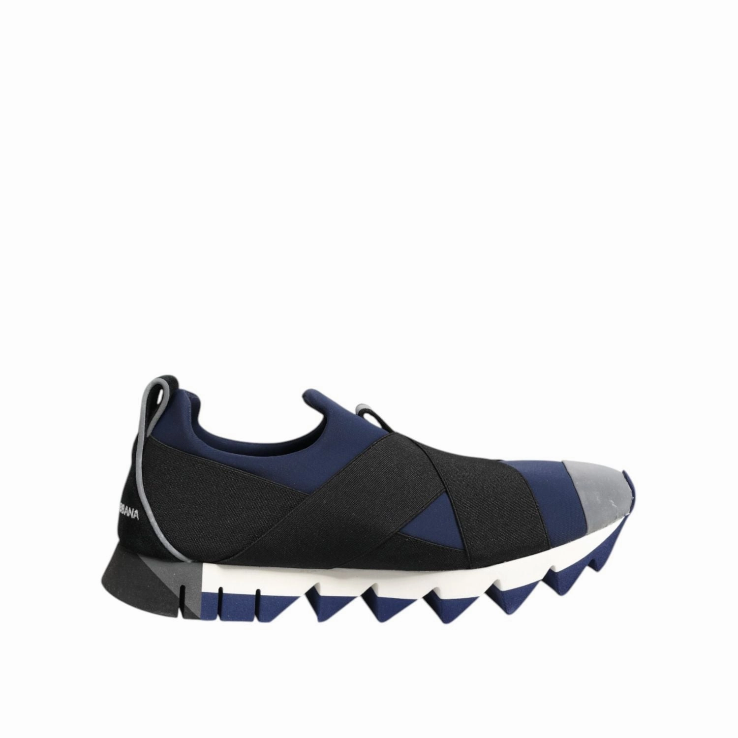 Dolce & Gabbana Blue Black Slip On Low Top Men Sneakers Shoes Cute Sneakers