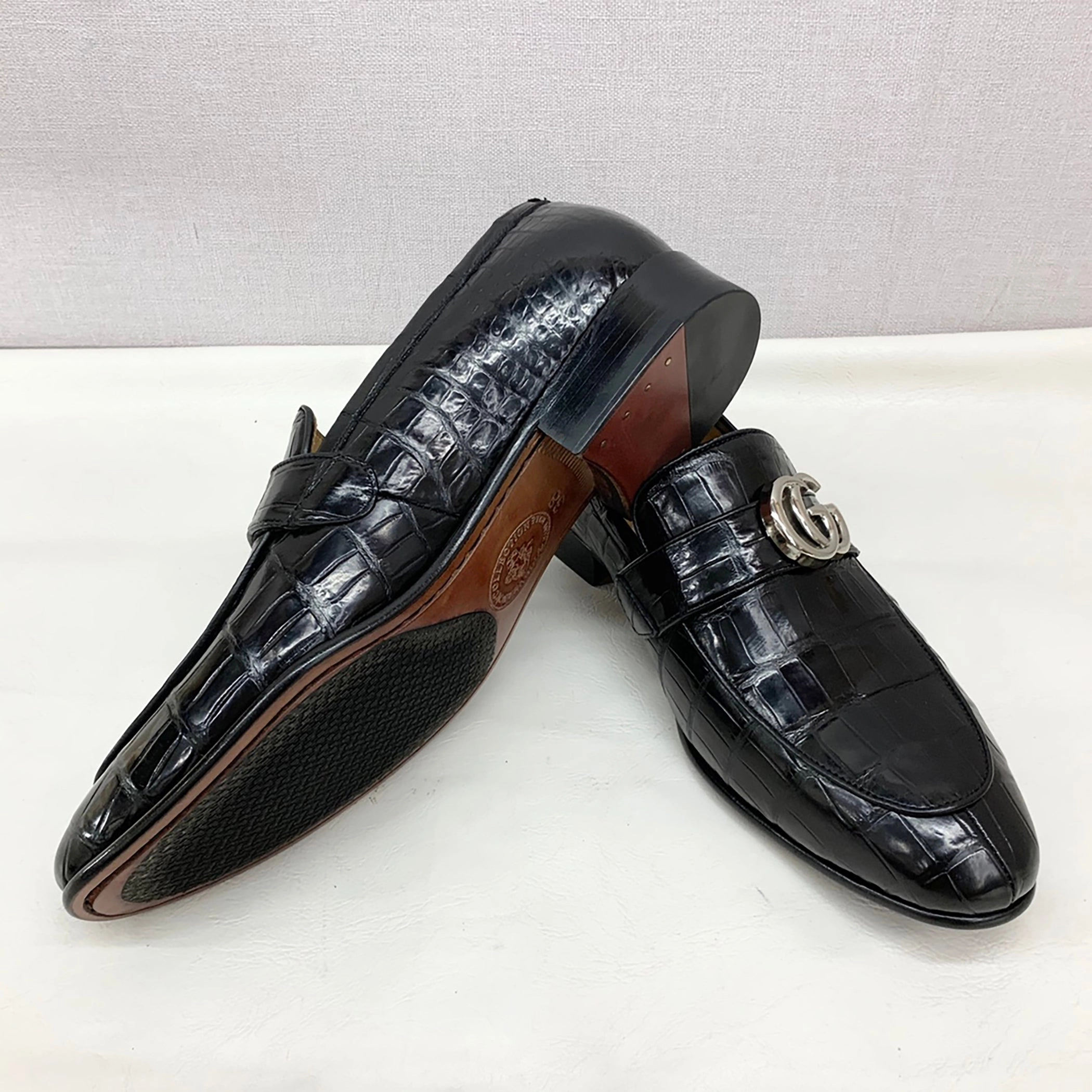 Heart Loafers Genuine Alligator Skin Shoes  Premium Handmade Dress Loafers for Men
