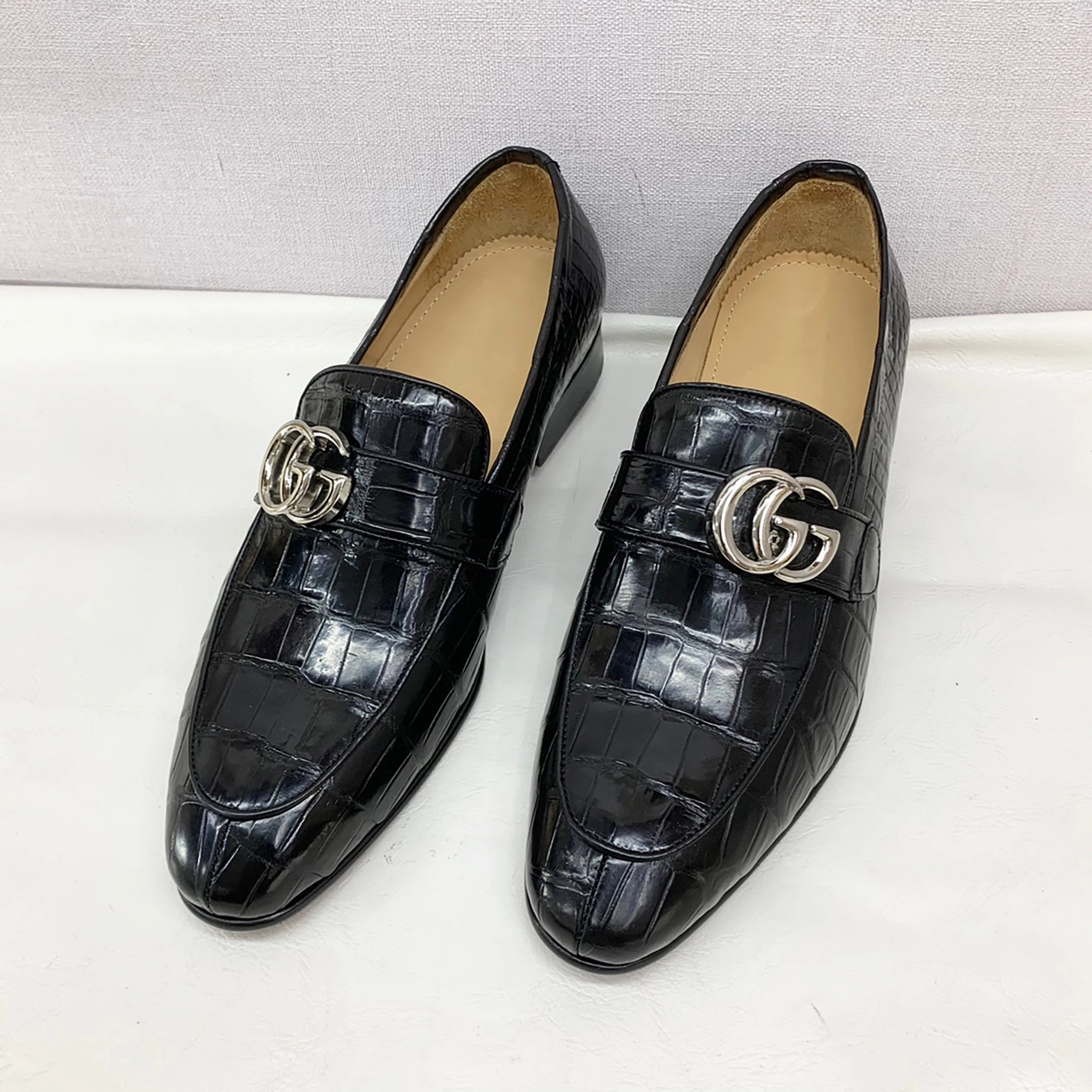 Genuine Alligator Skin Shoes  Premium Handmade Dress Loafers for Men Work Shoes Loafers