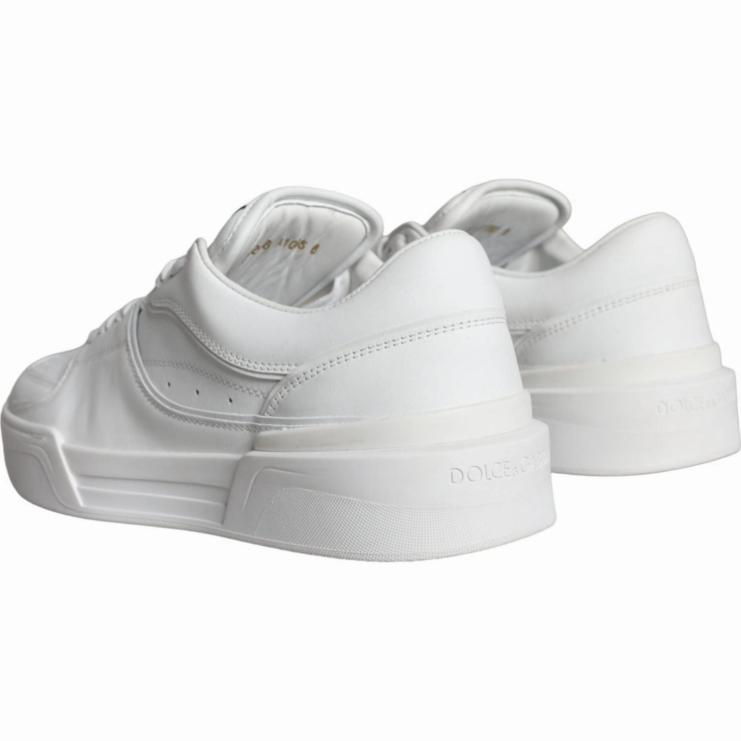 8. NULL Dolce & Gabbana White Miami Leather Low Top Sneakers Shoes