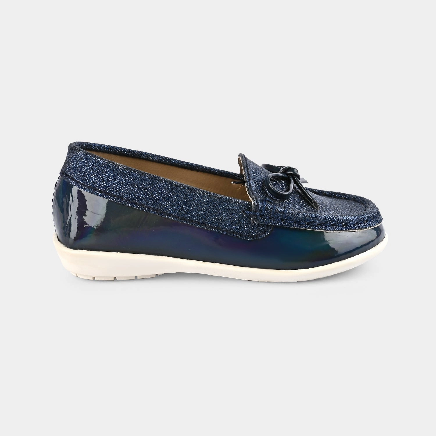 Girls Loafer JV-04-NAVY Fur Loafers