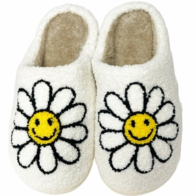 SF-1120 Sunshine Daisy Slippers White Slippers With Claws