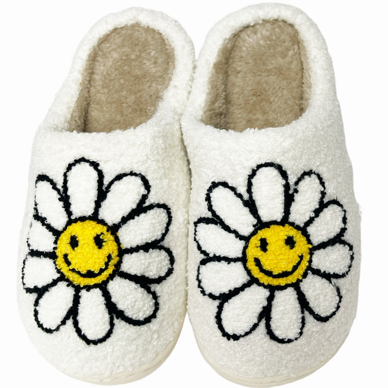 SF-1120 Sunshine Daisy Slippers White Strawberry Slides