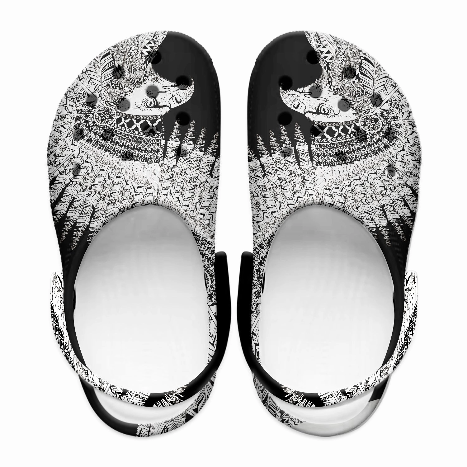 Jean And Sandals Native Pattern Clog Shoes For Adult and Kid 89216 New