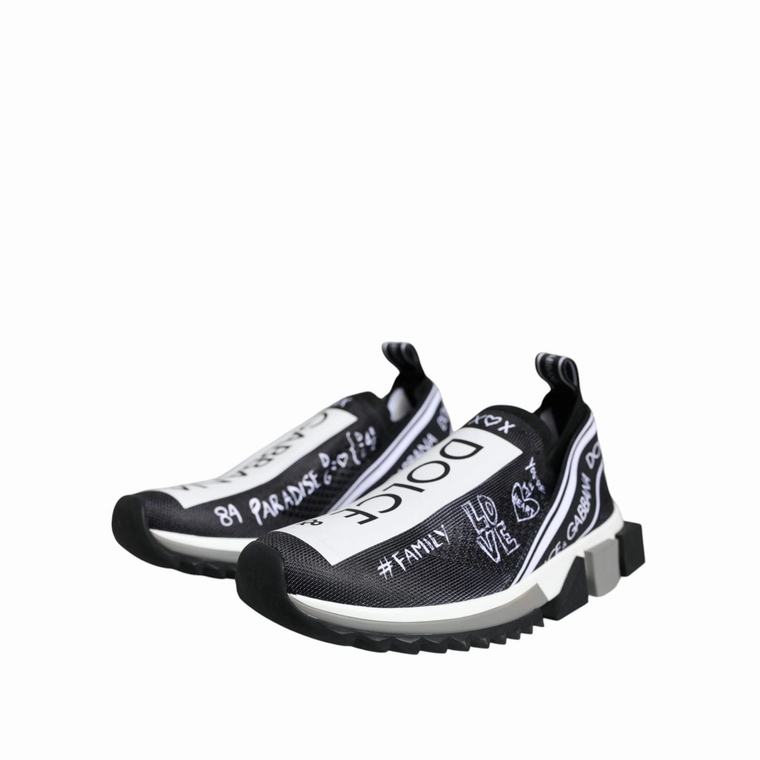 Dolce & Gabbana Black White Sorrento Low Top Sneakers Shoes Alligator Sneakers