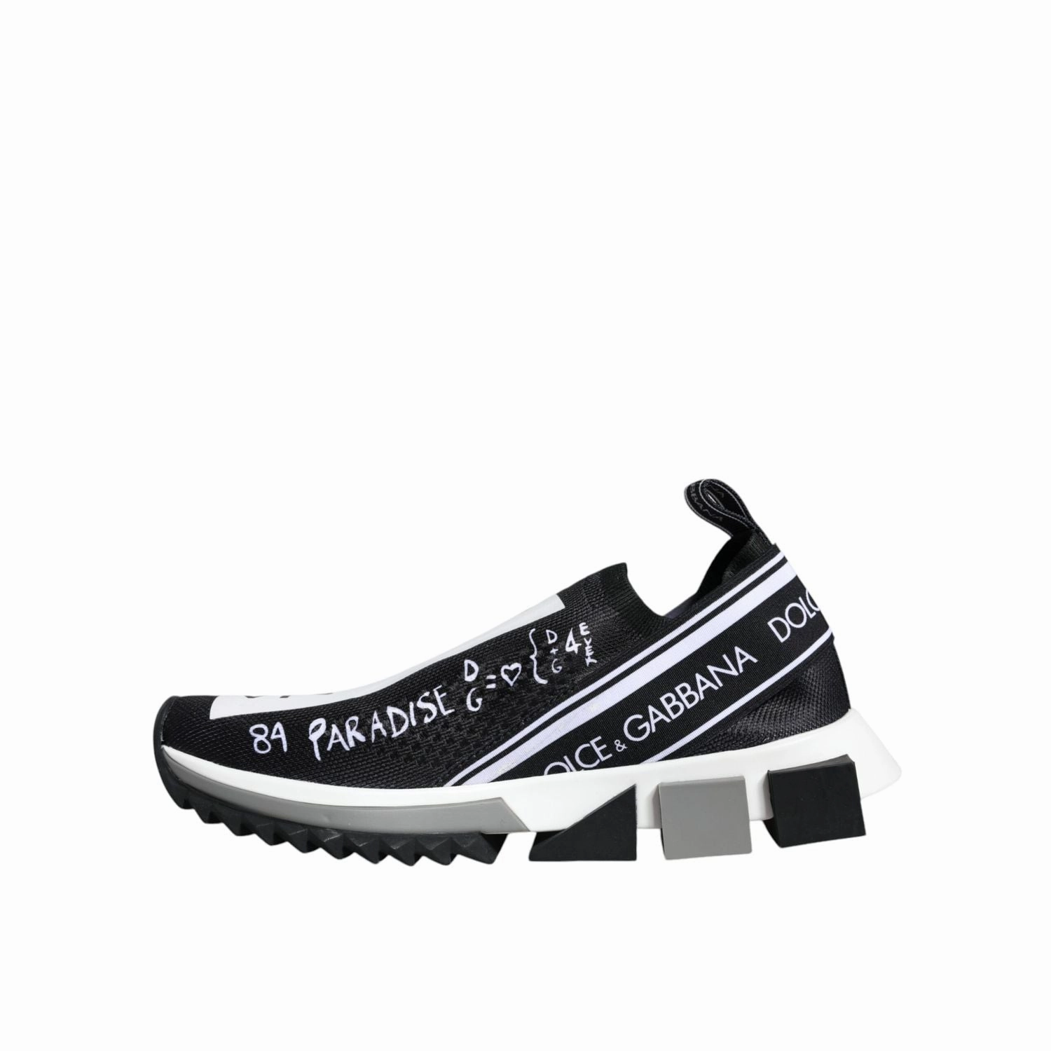 Faux Leather Sneakers Dolce & Gabbana Black White Sorrento Low Top Sneakers Shoes