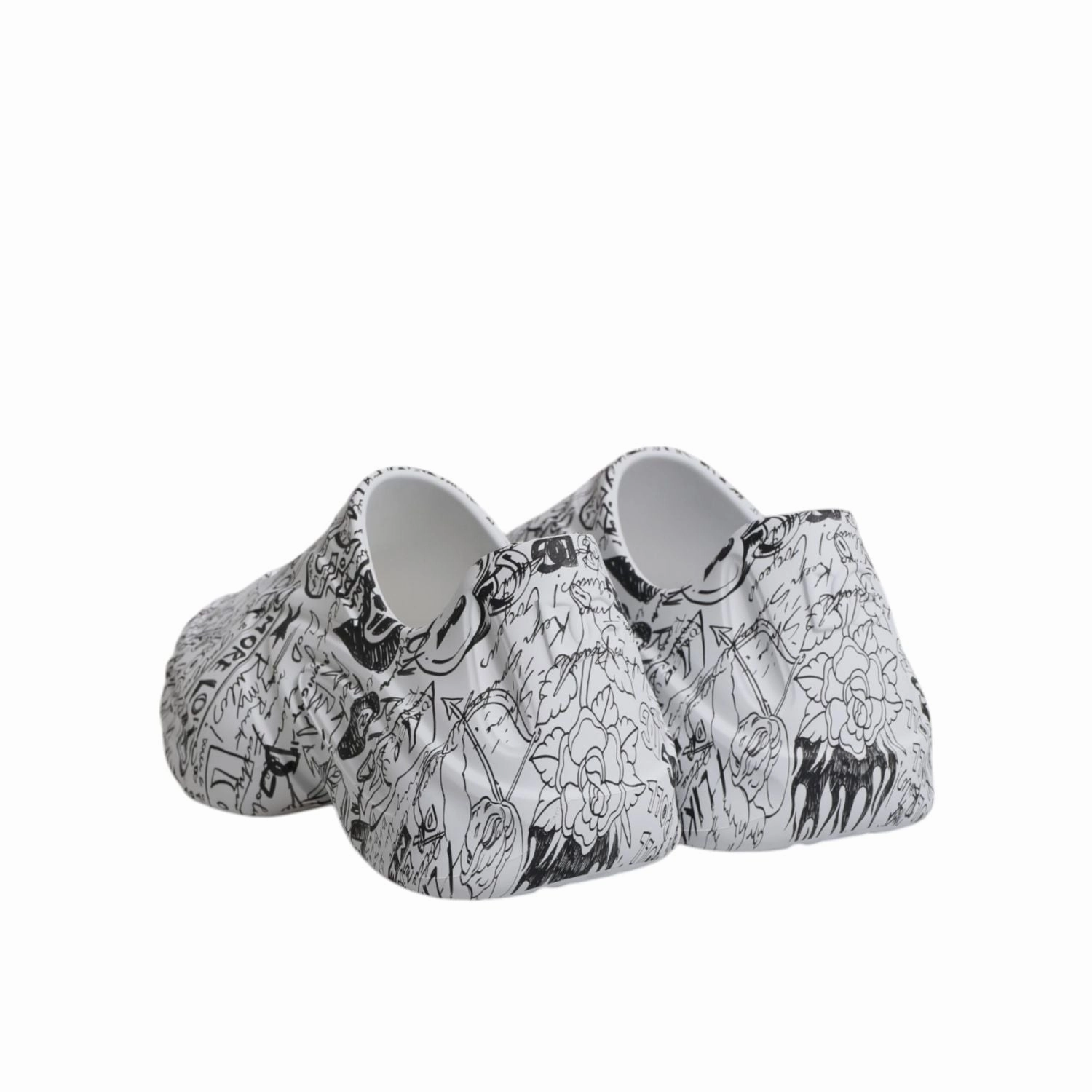 Dolce & Gabbana White Black Graffiti Daymaster Sneakers Shoes Sneakers Aloha