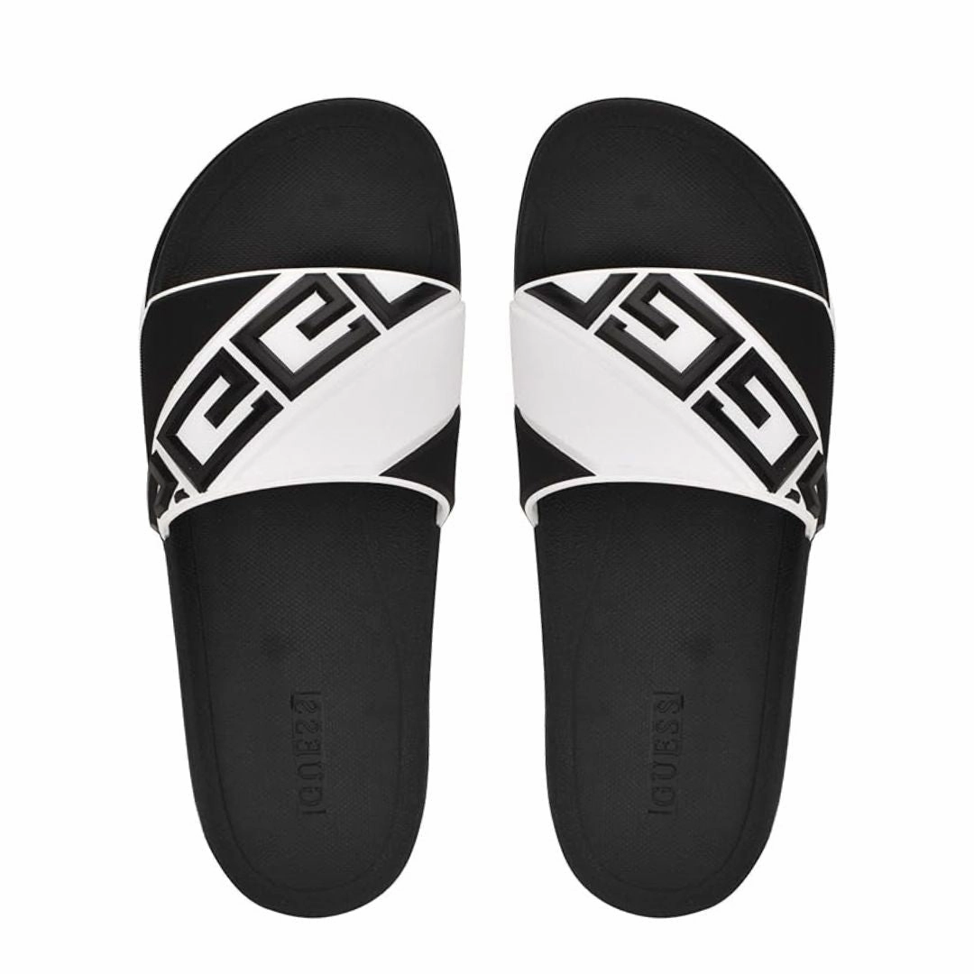 GUESS Odent Men's Slides - BLKWHT Boo Slippers
