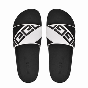 Supportive House Slippers GUESS Odent Men's Slides - BLKWHT
