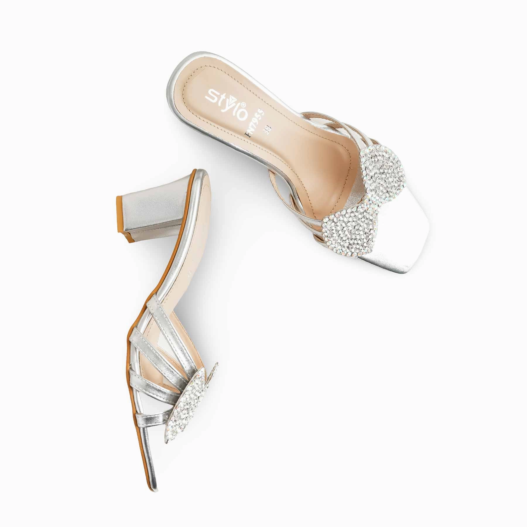 Silver Fancy Slipper For Ladies FN7955 Crochet Shark Slippers