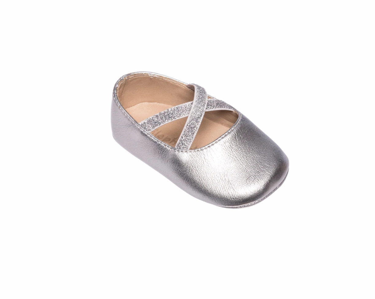 Shoe Lacing For Flat Feet Silver Infant Ballerina