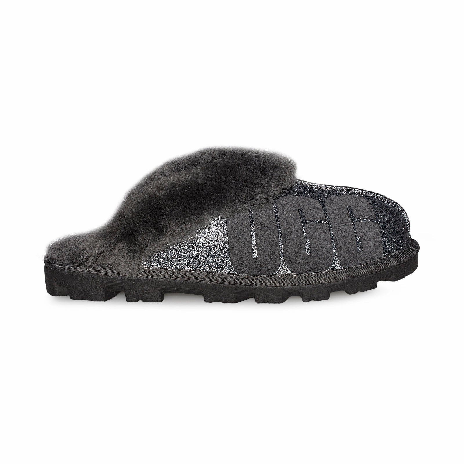 Paris Texas Slides UGG Coquette Sparkle Charcoal Slippers - Women's