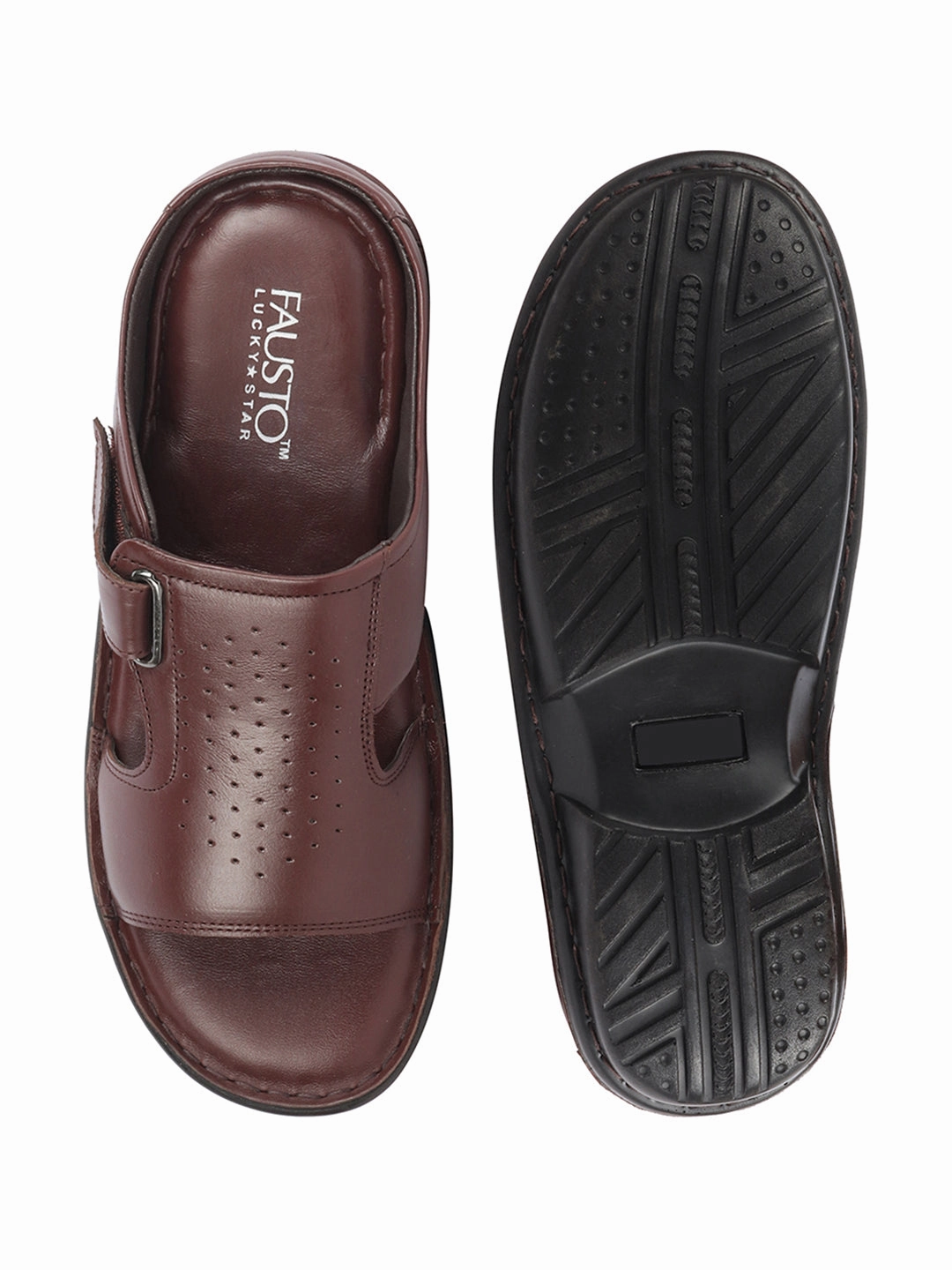 Way Soft Slippers Men Brown Formal Leather Slip-On Slippers