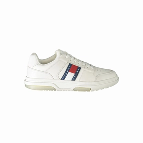 Tommy Hilfiger White Leather Men Sneaker Croc Sneakers
