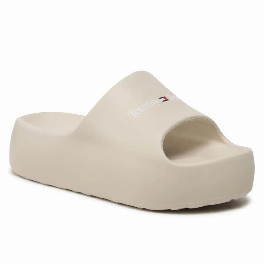Silver Slippers Gym Tommy Hilfiger Chunky Flatform Pool Slides - OFFWHT