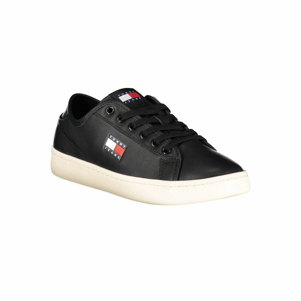 Tommy Hilfiger Black Leather Women's Sneaker Prom Sneakers