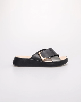Sandals Good For Arch Support Tomaz YX205 Ladies Folded Sandals (Black)