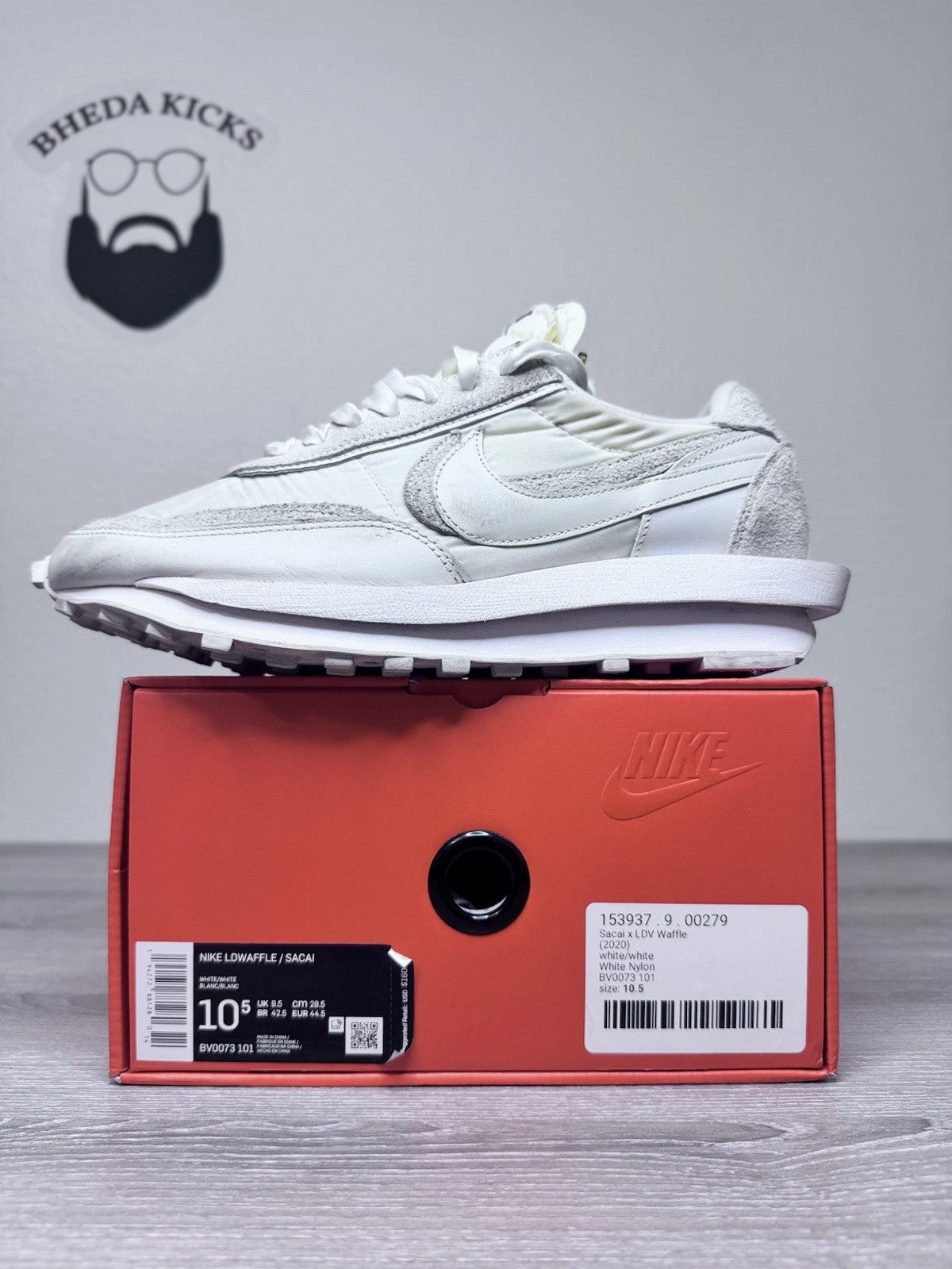 Dsw Shoes Asics Size 10.5 - Nike LD Waffle Sacai White Nylon (BV0073-101) Preowned Authentic