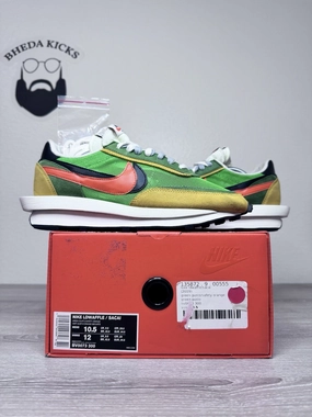 Size 10.5 - Nike Sacai LDWaffle Green Gusto BV0073-300 Preowned Authentic Asics Gel Kayano 20 Running Shoes