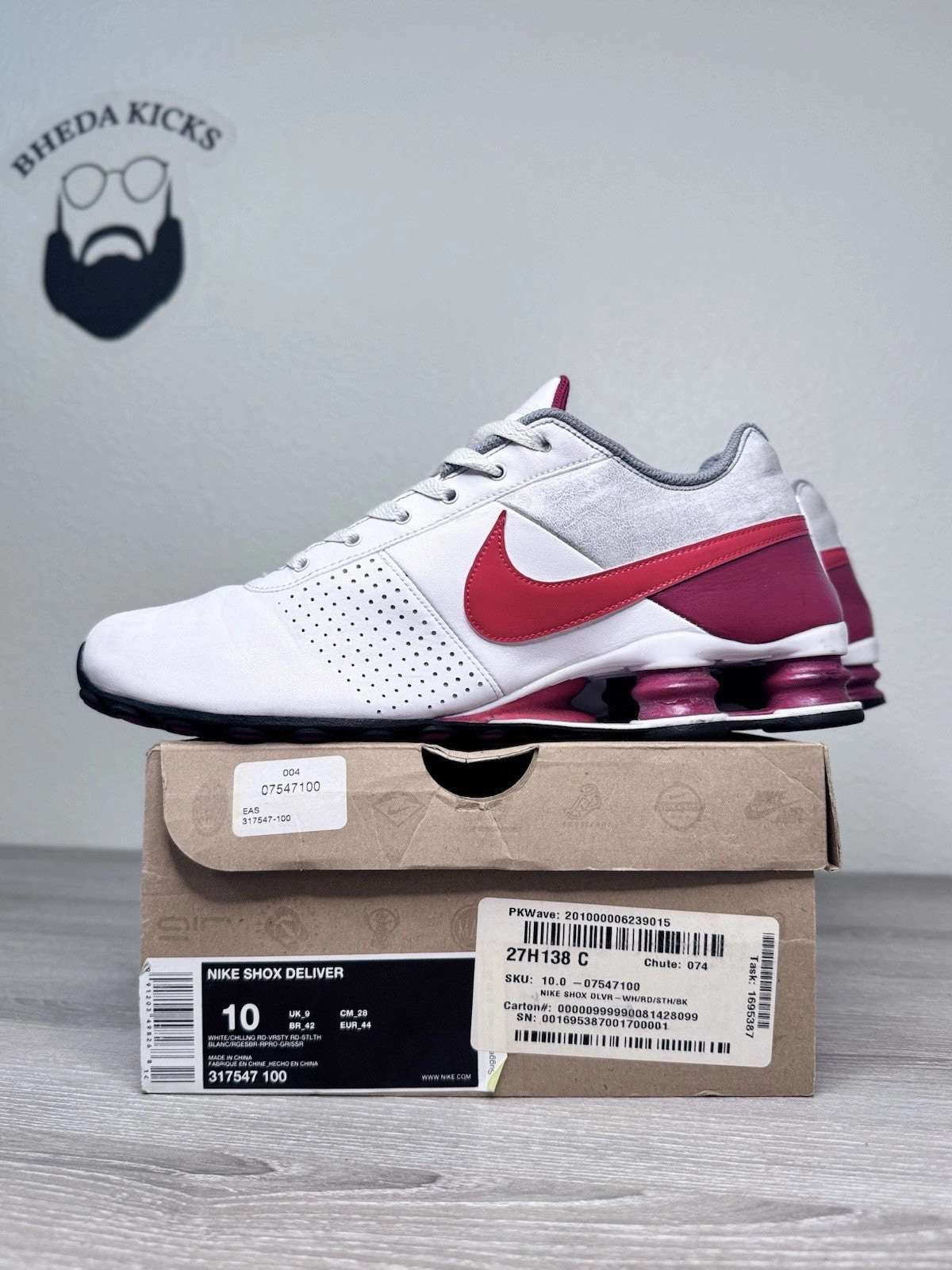 Size 10 - Nike Shox Deliver 317547-100 Mens Shoes Sneakers White Red Asics Gel Noosa Tri 9 Running Shoes