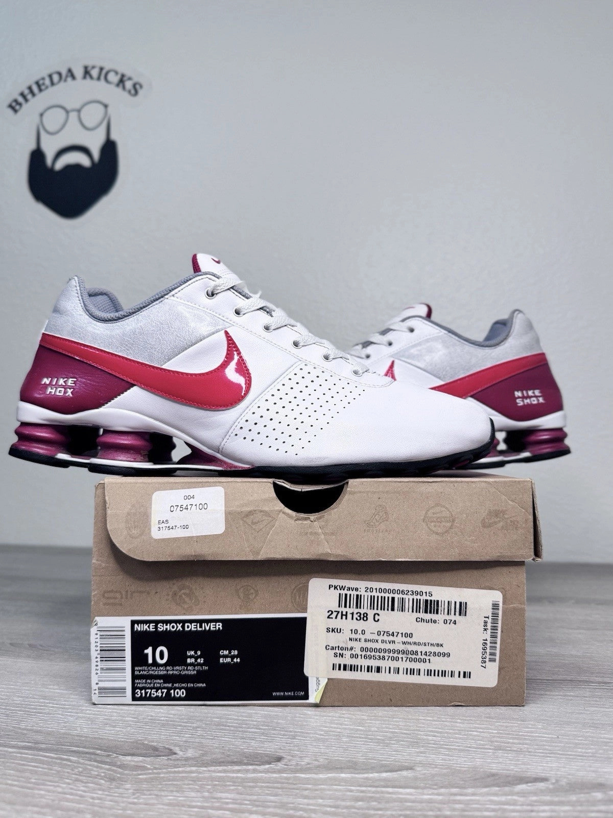 Size 10 - Nike Shox Deliver 317547-100 Mens Shoes Sneakers White Red Asics Outdoor Volleyball Shoes