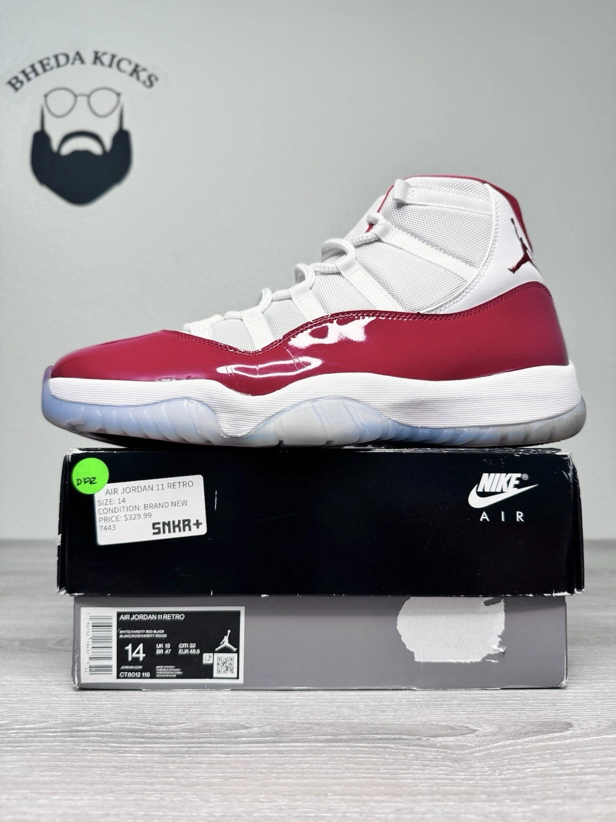 Size 14 - Nike Jordan 11 Retro Cherry 2022 (CT8012-116) Men's Preowned Asics Game Ff Tennis Shoes Sneaker
