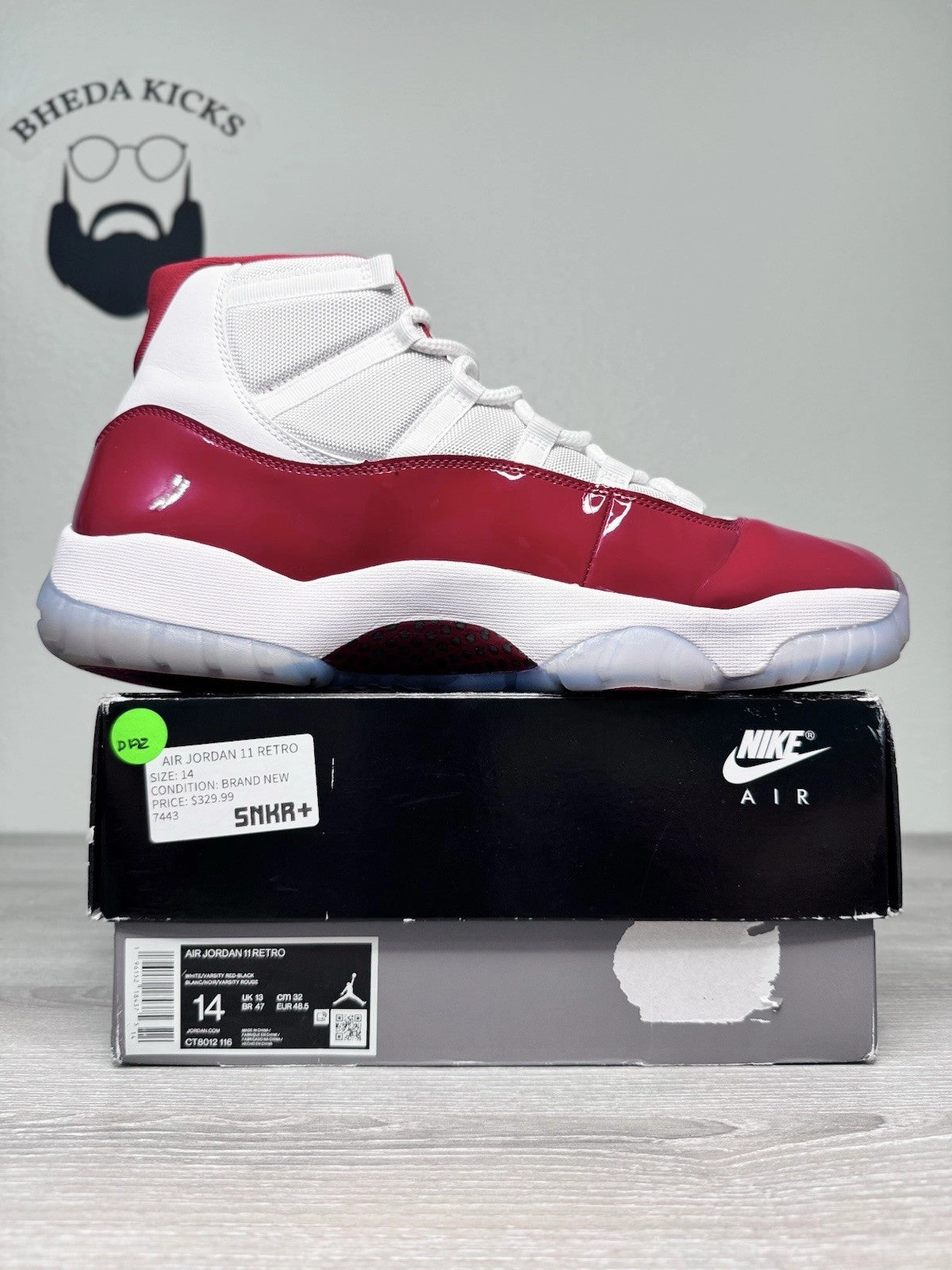 Size 14 - Nike Jordan 11 Retro Cherry 2022 (CT8012-116) Men's Preowned Asics Gel-zaraca 4 Running Shoe